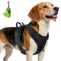 Joytale No Pull Dog Harness Medium Sized Dog, Reflective Pet Vest with Front Clip, Adjustable Soft Padded Harnesses with Easy Control Handle for Training and Walking, Black, M