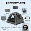 Nockovi Anti-Anxiety Open Pet Tent, Calming Hideaway Monitoring Bed for Cats & Small Dogs, Breathable Mesh, Tool-Free Setup, Indoor Outdoor Travel, Grey