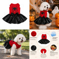 Petitebella Spider Printing Puppy Dog Dress (Red/Black, Medium)