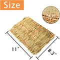 PINVNBY Hay Mats for Rabbits,12 Pack Natural Rabbit Grass Mat,Small Animal Woven Bed Resting Sleeping,Chewing,Nesting an