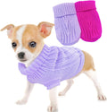 XXS Dog Sweater 2-Pack, Turtleneck Knitwear Dog Sweater for Small Dogs Girl Teacup Chihuahua Yorkie Warm Winter Pet Puppy Clothes Kitten Cat Sweater for 1.5-2 lbs Dogs