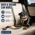 Dog Seat Belt for Cars, Adjustable Heavy Duty Dog Car Seat Belt with Shock Absorbing Bungee, Universal Seat Belt Clip fo