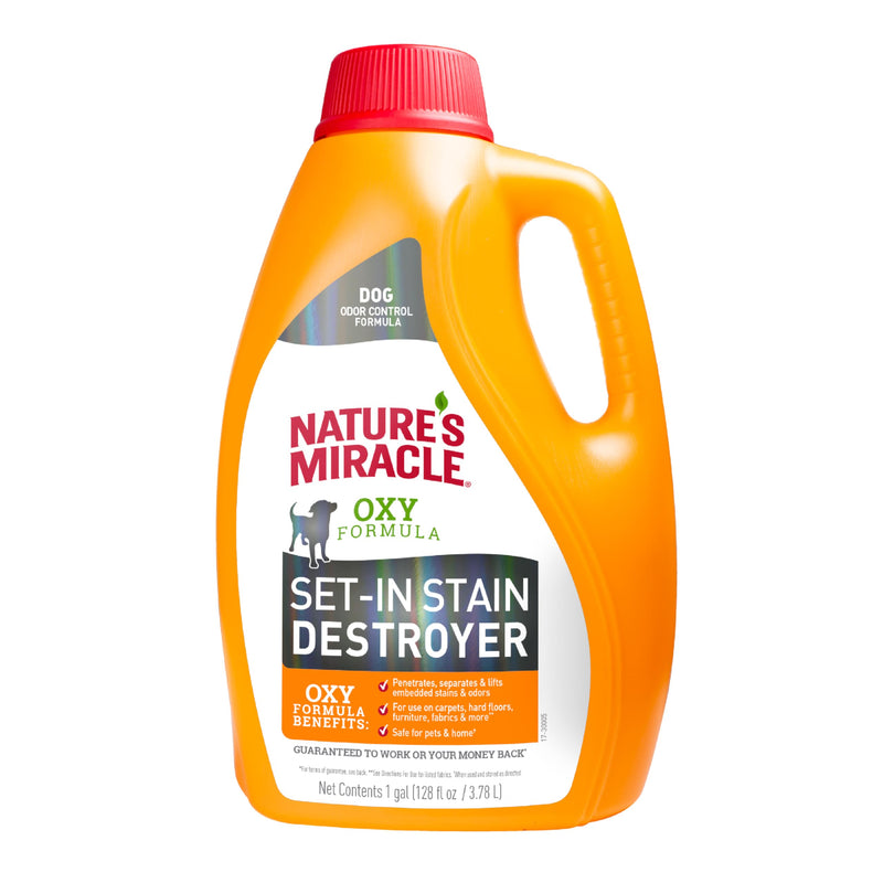 Nature’s Miracle Set-In Stain Destroyer Dog 1 Gallon, Oxy Formula With Orange Scent, 128 Ounces