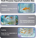 Floating Breeder Box for Fish Tank, Acrylic Baby Aquarium Isolation Box Hatchery Incubator Tank with Suction Cups for Gu