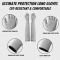 Cat Gloves Bite Proof, Cat Grooming Supplies, 15.74 in Cat Mittens to Prevent Scratching, Extra-Long Durable Bite Resistant Gloves, Bite Proof Gloves for Pet Grooming, Nail Trimming & Arm Protection