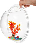 WUWEOT Hanging Fish Bowl, 9'' Acrylic Wall Mounted Fish Tank, 0.5 Gallon Hydroponic Air Plant Flower Pot, Transparency B