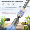 AKKEE Aquarium Vacuum Gravel Cleaner: 18W Gravel Vacuum for Fish Tank with Strong Suction for Automatic Change Water, Re