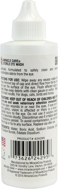 Miracle Care Sterile Eye Wash for Dogs and Cats, 4 Ounce, Soothing and Non Stinging Eye Drops to Remove Debris