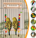 CZWESTC Natural Wood Bird Perch Swing - Cage Platform for Budgies, Cockatiels, Parakeets & Small Birds - Adjustable Play Rest Gym
