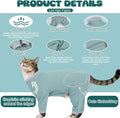 ADNIKIA Cat Pajamas for Cats Only, Sticky Hair Cat Clothes, Sphynx Hairless Cats Sweater, Recovery Suit After Surgery, Prevent Lost Hair Kitten Onesie Shirts Costumes Outfits for Pet