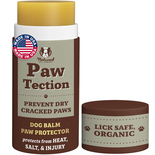 Natural Dog Company Pawtection Balm for Hot Pavement, Dry Cracked Dog Paws, and Rough Terrain - Safe, Non-Toxic, and Lick Safe - Protects Paws Natural Ingredients, Lick-Safe, 2 oz Stick