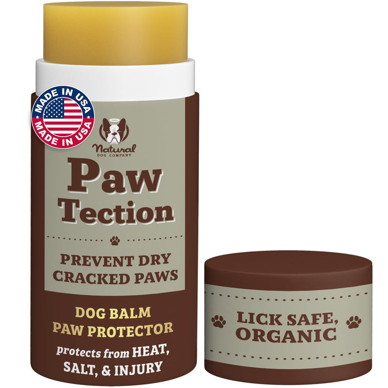 Natural Dog Company Pawtection Balm for Hot Pavement, Dry Cracked Dog Paws, and Rough Terrain - Safe, Non-Toxic, and Lick Safe - Protects Paws Natural Ingredients, Lick-Safe, 2 oz Stick