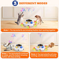 Pawtners Interactive Cat Toy, 4 in 1 Automatic Interactive Kitten Toys for Indoor Cats Rechargeable with Fluttering Butterfly, Track Balls and Ambush Feather