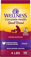 Wellness Complete Health Small Breed Adult Dry Dog Food, Wholesome Grain Kibble, Natural, Turkey and Oatmeal Recipe, 4 l
