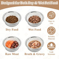 Supkiir Disposable Cat Bowls Set, 1000 Pcs Paper Cat Feeding Bowl Liners and 5 Pcs Stainless Steel Pet Bowls, Small Paper Disposable Pet Food Bowl for Small Dogs Cats, Puppy Kitten and Dry or Wet Food