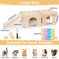 Unicorn Catcher 2 Pack Wooden Guinea Pig Hideout House with Stairs & Mats