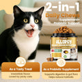 Cat Allergy Relief for Cats Treats, 500 Crunchy Snacks for Immune & Skin Coat Support – Seasonal Allergies, Itching Relief, Omega 3 & Probiotic Natural Supplement for Cat, Chicken (90-Day Supply)