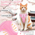 NCMAMA Cat Harness and Leash Set,Escape Proof Adjustable Kitten Harness with Cute Pink Bow,Breathable Reflective Strips Harness for Kitty Puppy Bunny for Walk Travel and Indoor Use (Pink XS)