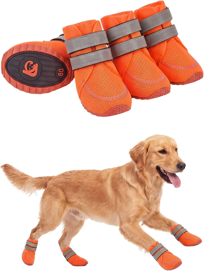 Haloumoning Dog Shoes Mesh Breathable Non-Slip Boots & Paw Protectors