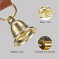 Leather Dog Door Bells, Dog Door Bells for Potty Training, Premium Leather Dog Training Bell with 3 Loud Brass Bells, Ad