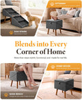17" H Foldable Pet Steps for Sofa, Non-Slip Ramp Stairs