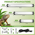 T5 UVB Reptile Light Fixture, 8W 10.0 UVA UVB Light Bulb 12"