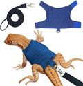 Bearded Dragon Harness and Leash Set, 5 ft Leash Adjustable Harness - Lizard Clothes Traction Rope Escape Proof for Rept