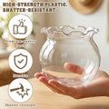 Mini Plastic Fish Bowl with Floral Trim for Parties, 27oz Decorative Drink Bowls Unbreakable Plastic Fish Bowl Cups Clea