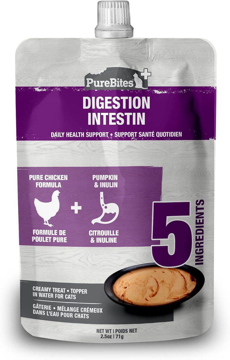 PureBites +Gut & Digestion Squeezable for Cats, 2.5 oz, Case of 15