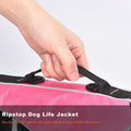Mklhgty Dog Life Jacket, Reflective Dog Life Vest with Removable Neck Float High Buoyancy for Swimming and Boating, Rips