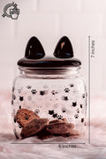 10 Strawberry Street Cat Ears Pet Treat Canister, Black