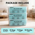 3 Pack Cat Litter Refill Bags for Easy Roll Litter Bin