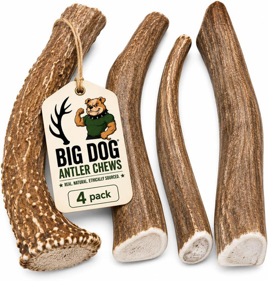 Premium Deer Antler Pieces - Dog Chews - Antlers by The Pound, One Pound - Six Inches or Longer - Medium, Large and XL - Happy Dog Guarantee!