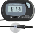 SunGrow Digital Betta Thermometer for Tropical Aquarium Fish, Black Color, Suction Cups and 1 Battery Included, 1 pc per