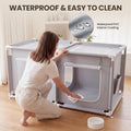 2-in-1 Cat Playpen Indoor Enclosure with Litter Areas 47"x24"x24"