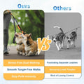 Double Dogs Leash - Removable Main Lead Rope with Splitter, No Tangle 2 Dog Coupler, Reflective No Pull Bungee, 3 Handle
