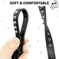 DILLYBUD Leather Cat Collars for Boy Girl Cats with Bell and Safety Elastic Belt, Personalized Rivets Stud Adjustable Safe Buckle Collar with Skull Charm for Kitty Small Pets, Black