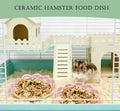 Hamster Food Bowl，2 Pcs Sunflower Hamster Bowls,Hamster Ceramic Food Bowl，Food Dish for Small Animals Hamster Guinea Pig