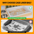 BESNEW Small Animal Bedding & Litter,50 pcs Disposable Rabbit Cage Liner Bags 3s Quick Clean for Bunny Cat Guinea Pig Fe