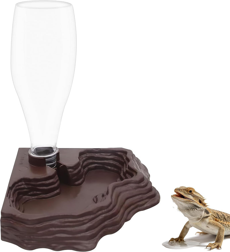 Reptile Water Dispenser, 13.5oz Terrarium Water Bow
