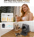 Automatic Litter Box, FEELNEEDY Self Cleaning Litter Box, Odor Control Robot, Cat Ears Design, 65L APP Real-Time Monitor