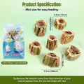 Abizoo Rabbit Chew Toys for Bunny Natural Papaya Wood Chew Treats with Organic Alfalfa Hay, Dried Carrot, Apple and Swee