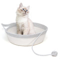 WEAVELYRICS Cotton Rope Woven Cat Bed Basket, Hand Woven with Toy Tail, Small Dogs & Puppies Sleeping Bed, Indoor Cat & Rabbit Basket (Large, Gray & White)