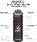 SERENGETI 24 Oz Water Bottle Stainless Steel with Spill Proof Lid - Double walled Vacuum Insulated water flask - Realist