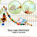 Bird Ladder for Cage, Natural Wooden Parrot Climbing Ladder