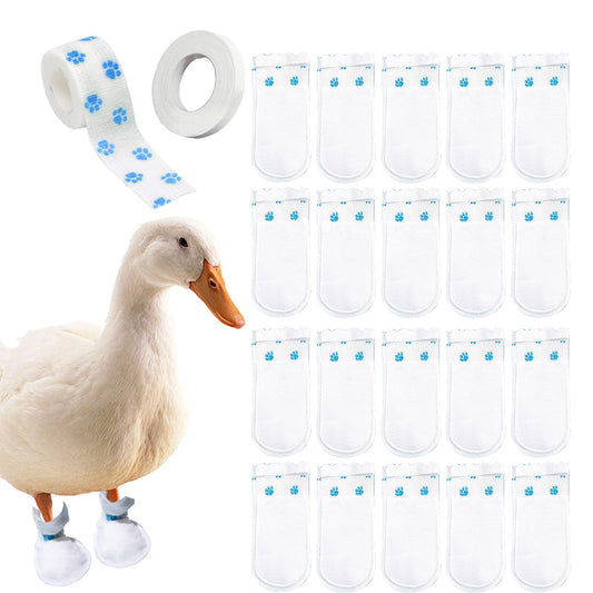 ZZBUY Disposable Boots for Real Duck Feet, Bumble Foot for Duck Supplies with Bandage, Large Size (Blue, 20 PCS)