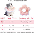 KOOBURS Cat Cone Collar Soft, Adjustable Kitten Cones After Surgery, Waterproof Kitten e Collar Soft to Stop Licking(Pink Flower, XS)