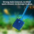 SLSON Aquarium Algae Scraper Double Sided Sponge Brush Cleaner Long Handle Fish Tank Scrubber for Glass Aquariums and Ho