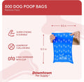 Downtown Pet Supply Poop Bags for Dogs with Dispenser, 500 Count - Leak-Proof Dog Waste Bags and Bone-Shaped Dog Poop Ba