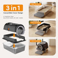 Enclosed Cat Litter Box, Stainless Steel Litter Box with Lid